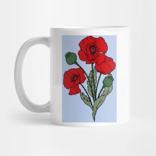 Drawing of a poppy Mug